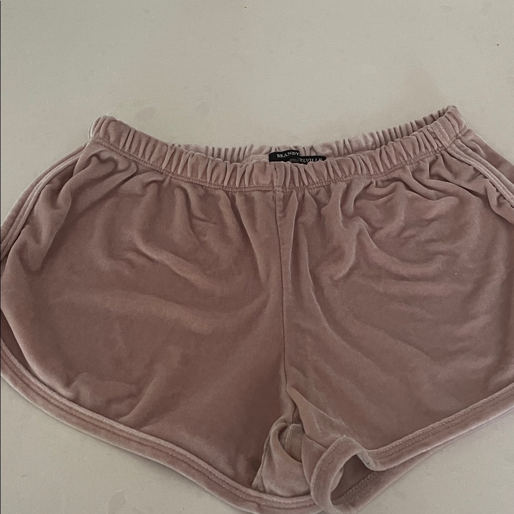 Pink velvet Brandy Melville shorts